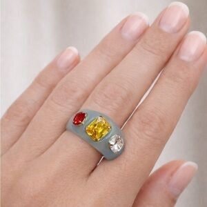 NWT Petit Moments Blue Multi-Stone Ring, Size 7